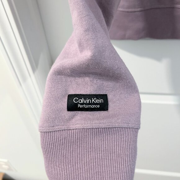 Calvin Klein Performance Mauve Crop Top Pullover - Picture 4 of 5